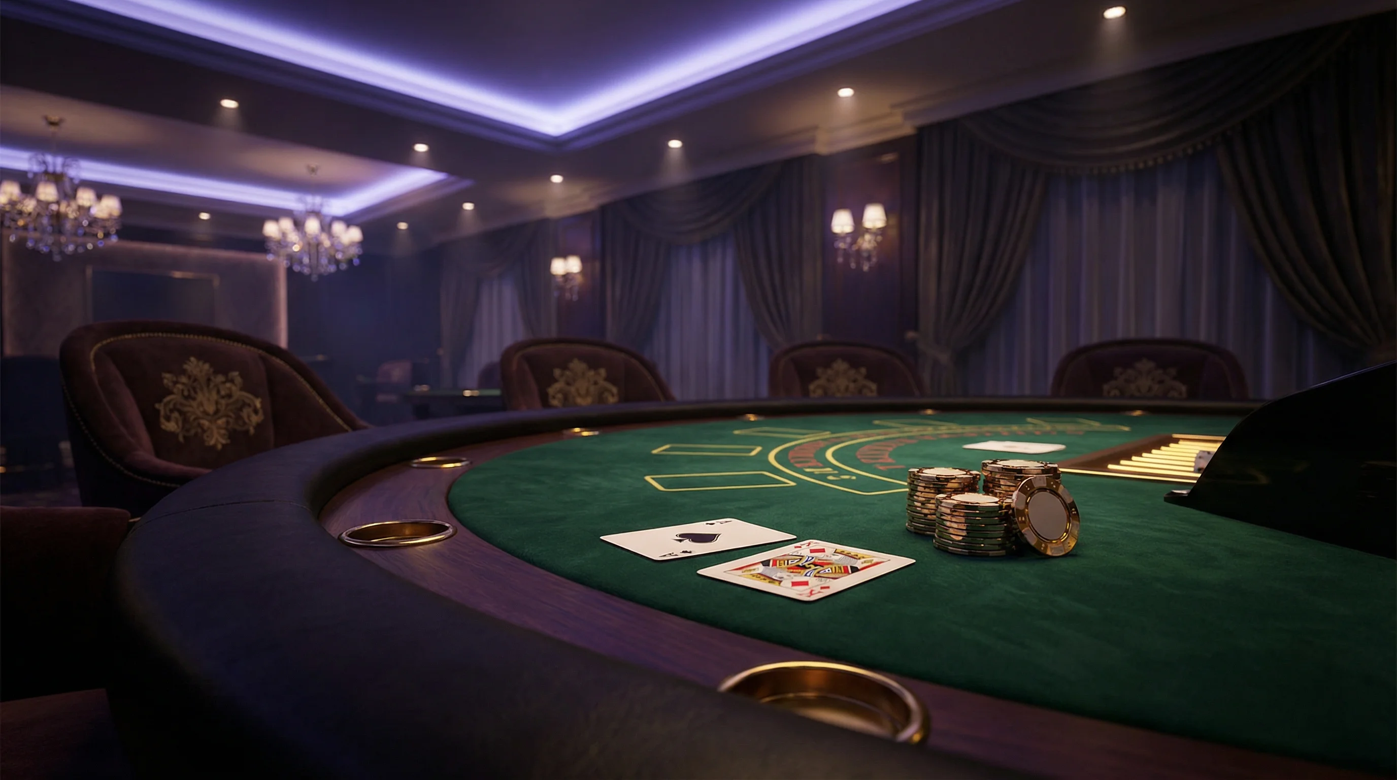 Mesa de Blackjack 21 pontos no cassino abcbet