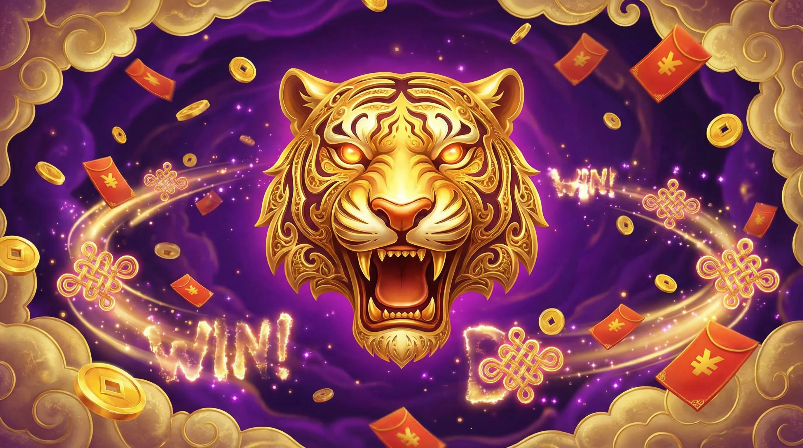 Fortune Tiger slot com tigre dourado e moedas