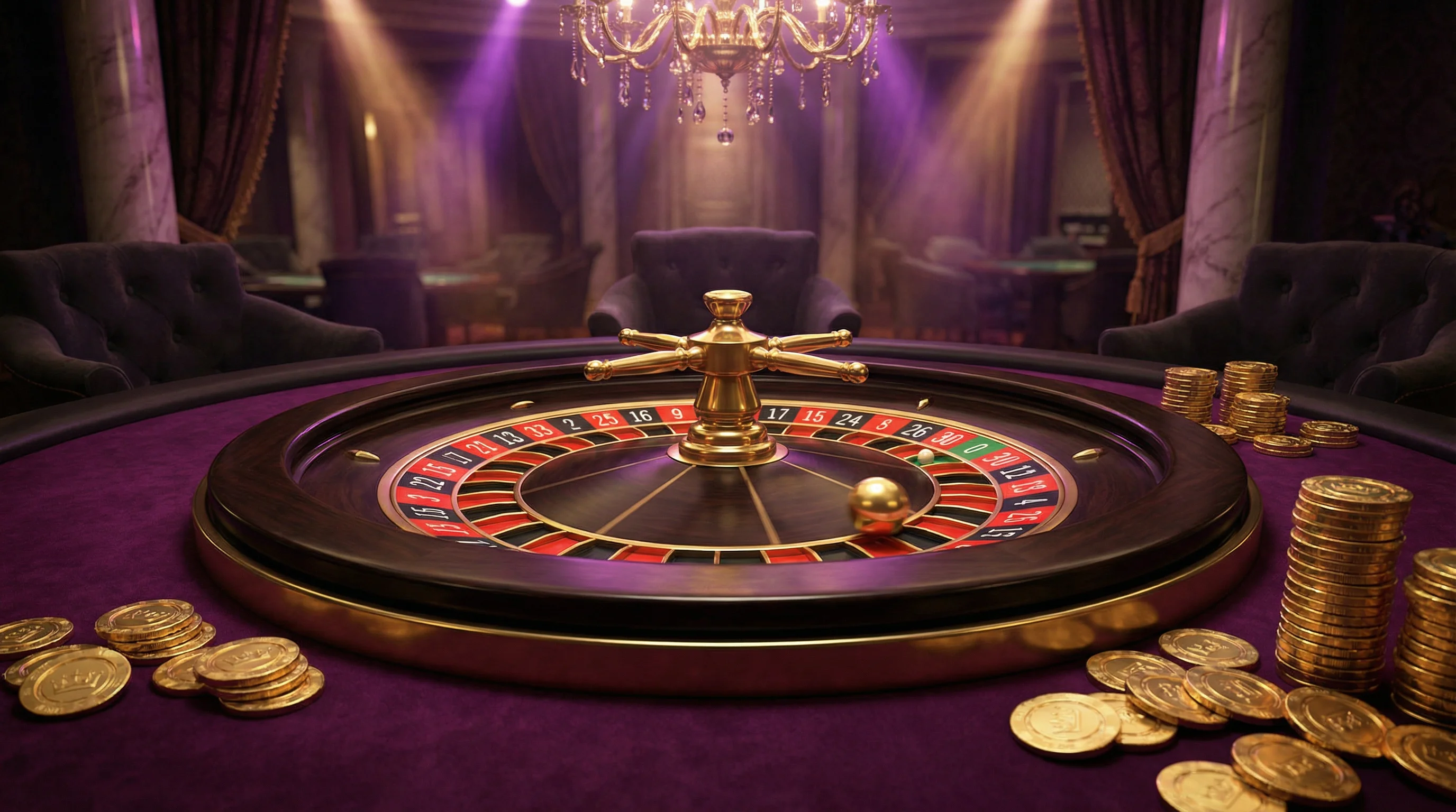 Roleta europeia com bola dourada no abcbet